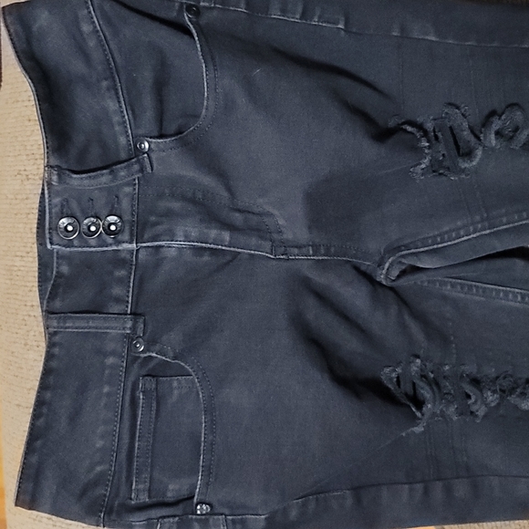 Black ripped jeans hi rise super skinny - Picture 3 of 5